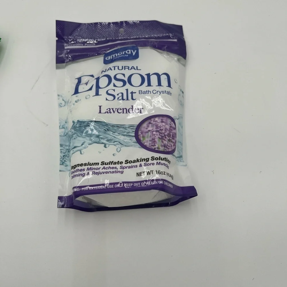 Amoray Premium Spearmint + Menthol Sport Soak Natural Epsom Salt 1and Lavender